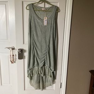Sofia Made in Italy Moss Green high/low dress OS